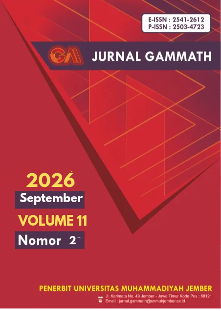 					View Vol. 11 No. 2 (2026): Gammath : Jurnal Ilmiah Program Studi Pendidikan Matematika
				